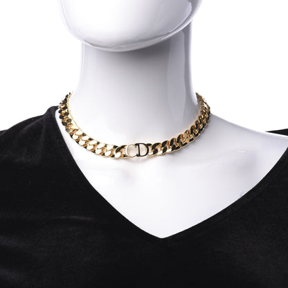 Christian Dior Metal Danseuse Etoile Chain Choker Necklace Gold 2 of 7