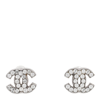 Chanel Crystal Mini Timeless CC Earrings Silver 1 of 5