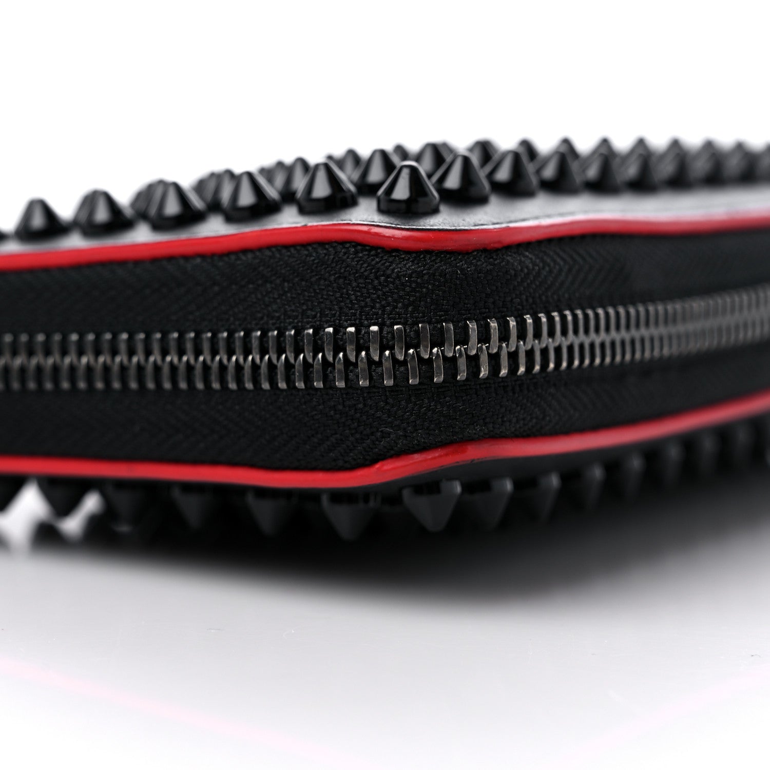 Christian Louboutin Calfskin Panettone Spiked Zip Around Wallet Black 11 of 13