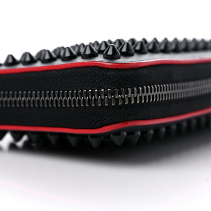 Christian Louboutin Calfskin Panettone Spiked Zip Around Wallet Black 11 of 13