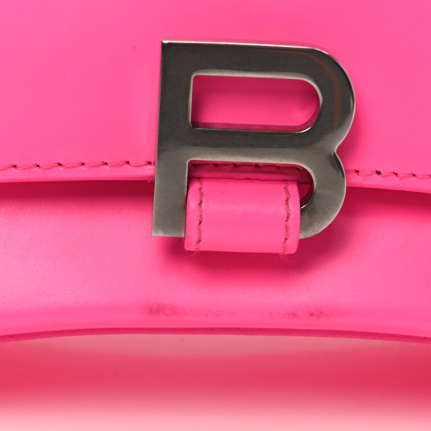 Balenciaga Shiny Box Calfskin Small Hourglass Top Handle Bag Acid Fuchsia 12 of 13