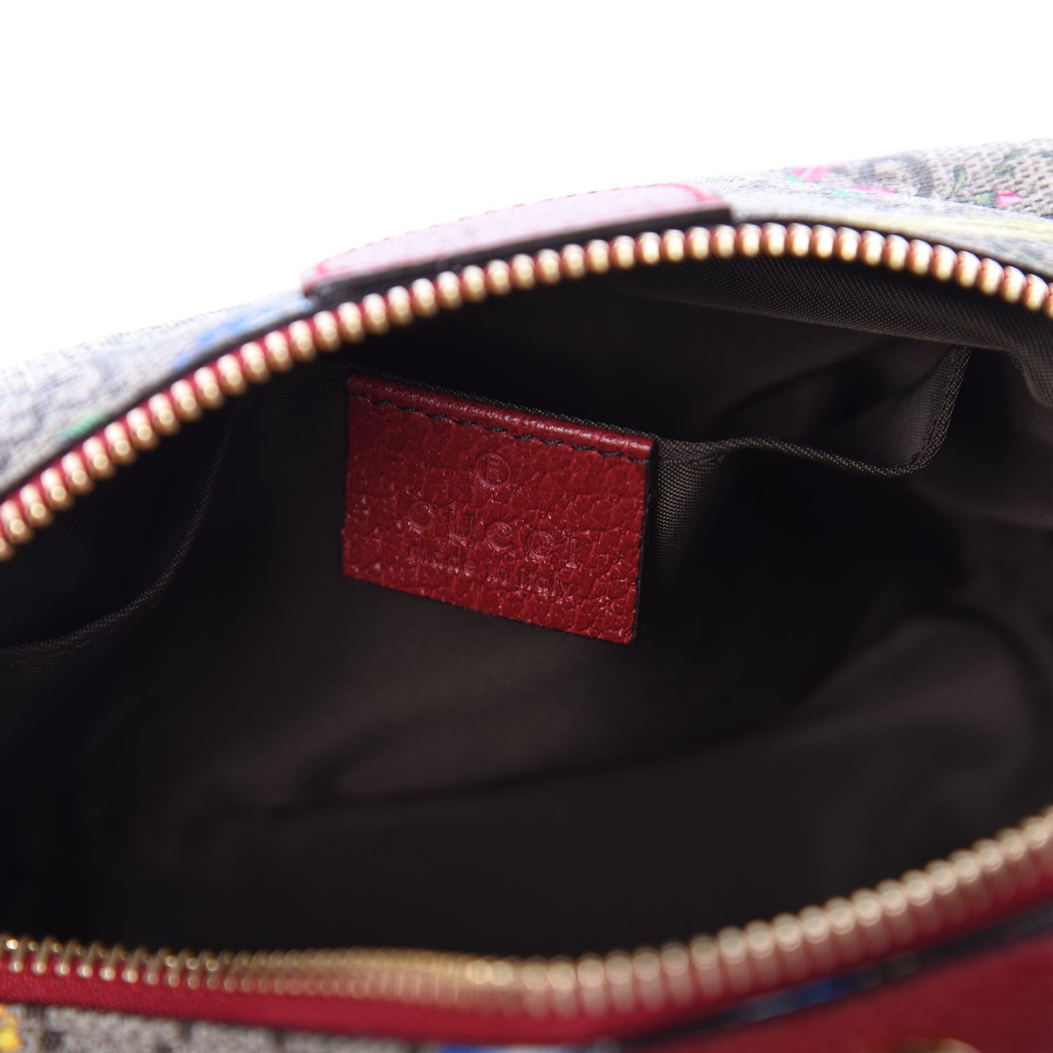 Gucci Soft GG Supreme Monogram Flora Calfskin Medium Ophidia Cosmetic Case Beige Ebony Multicolor Rosso 8 of 10