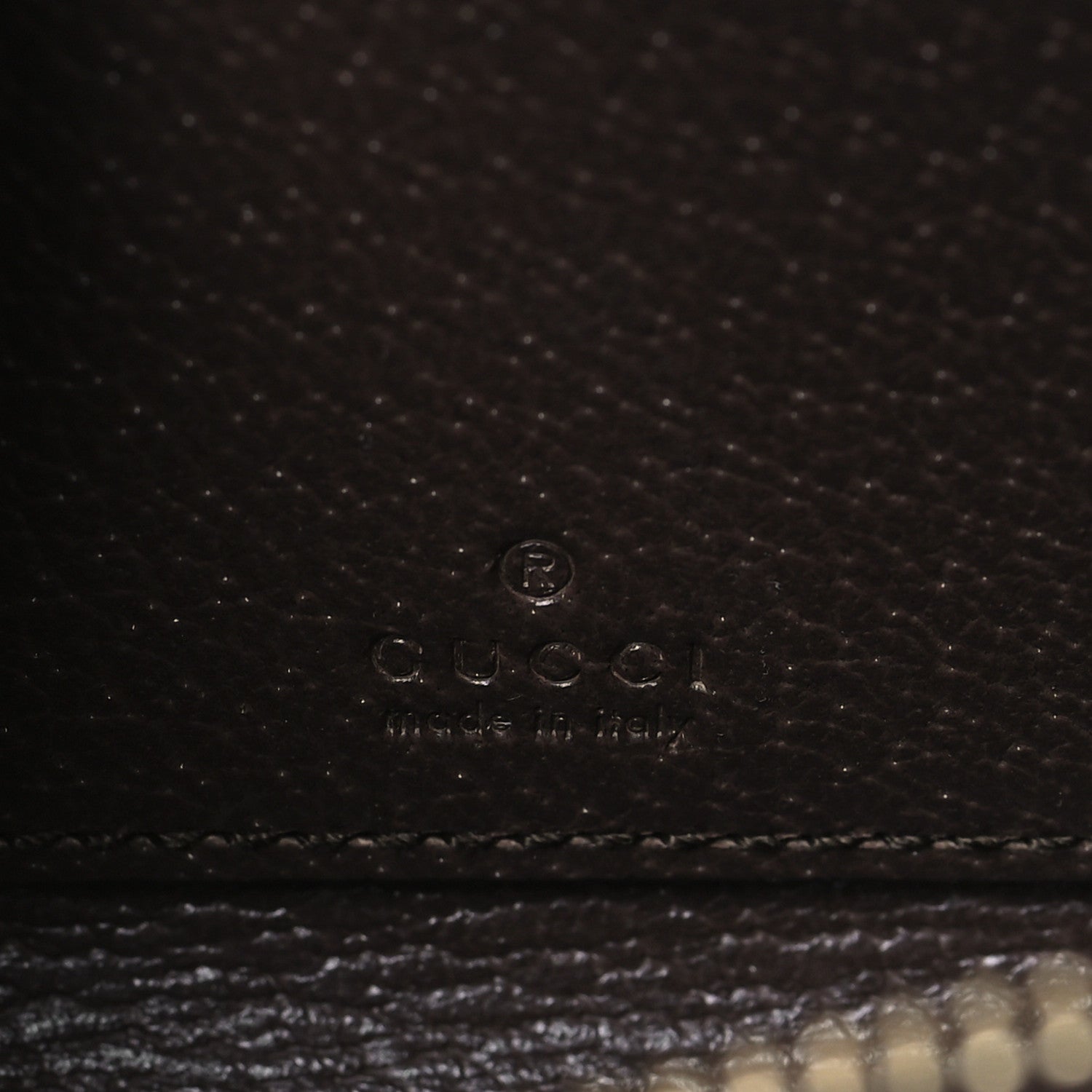 Gucci GG Supreme Monogram Textured Dollar Calfskin Web Ophidia Zip Around Card Case Wallet Beige Ebony New Acero 6 of 7