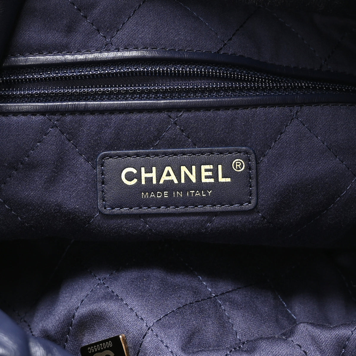 Chanel Shiny Calfskin Quilted Chanel 22 Navy Blue 7 of 11