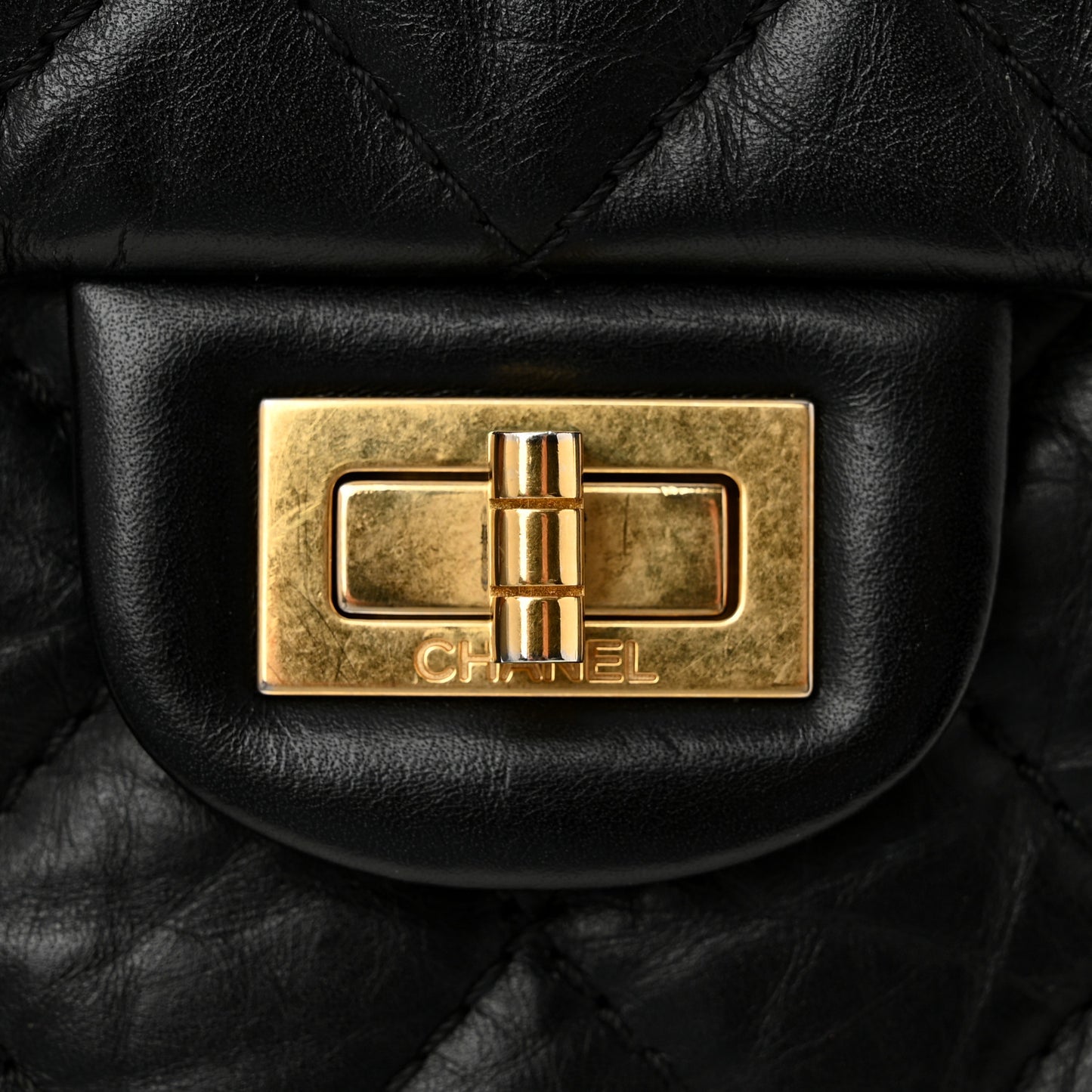 Aged Calfskin Quilted 2.55 Reissue 226 Flap Black