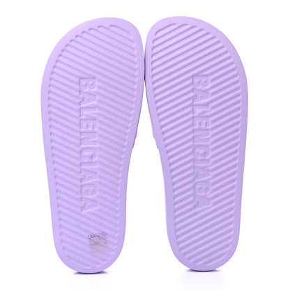 Balenciaga Rubber BB Womens Pool Slide Sandals 40 Lilac 5 of 8
