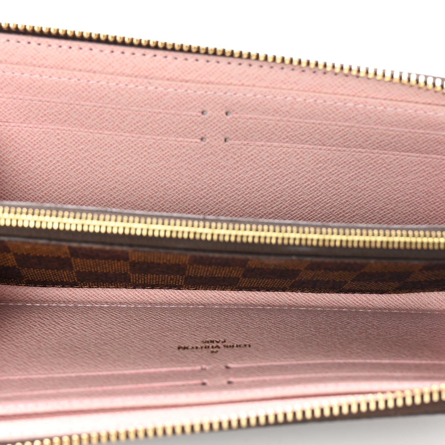 Damier Ebene Clemence Wallet Rose Ballerine