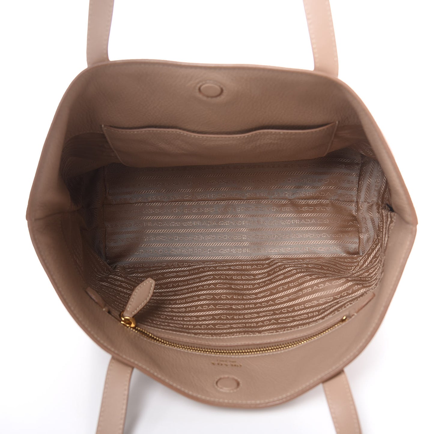 Vitello Daino Pocket Shopping Tote Cammeo