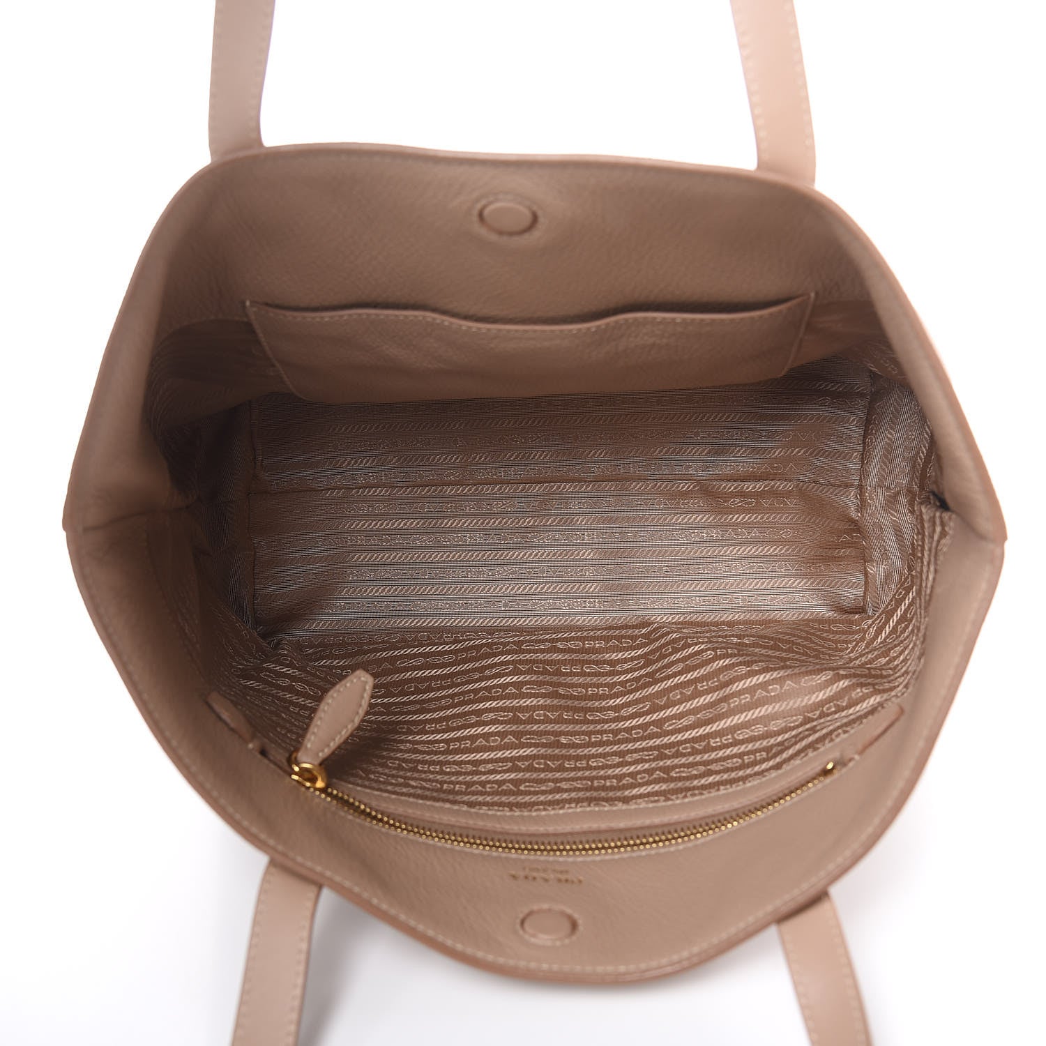 Prada Vitello Daino Pocket Shopping Tote Cammeo 5 of 10