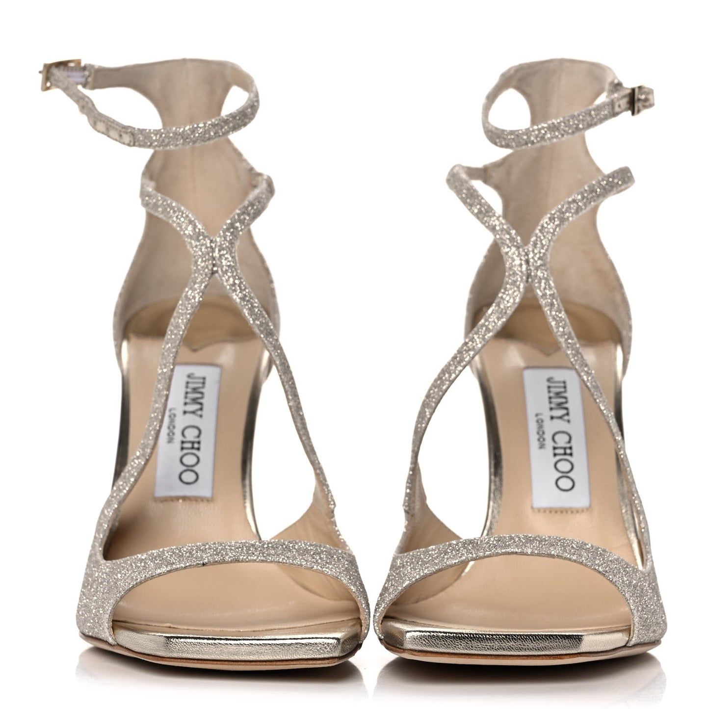 Dusty Glitter Azia 95 Strap Sandals 36.5 Platinum Ice