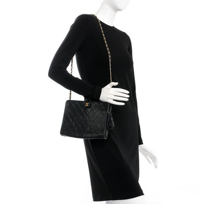 Chanel Lambskin Quilted Tassel Chain Bag Black 2 of 9