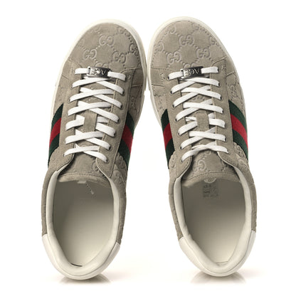 Gucci Suede Web Mens Ace Sneakers 8.5 Oatmeal 2 of 12