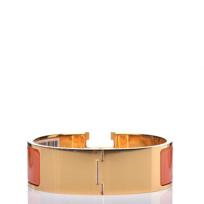 Hermes Enamel Wide Clic Clac H Bracelet GM Orange 3 of 5