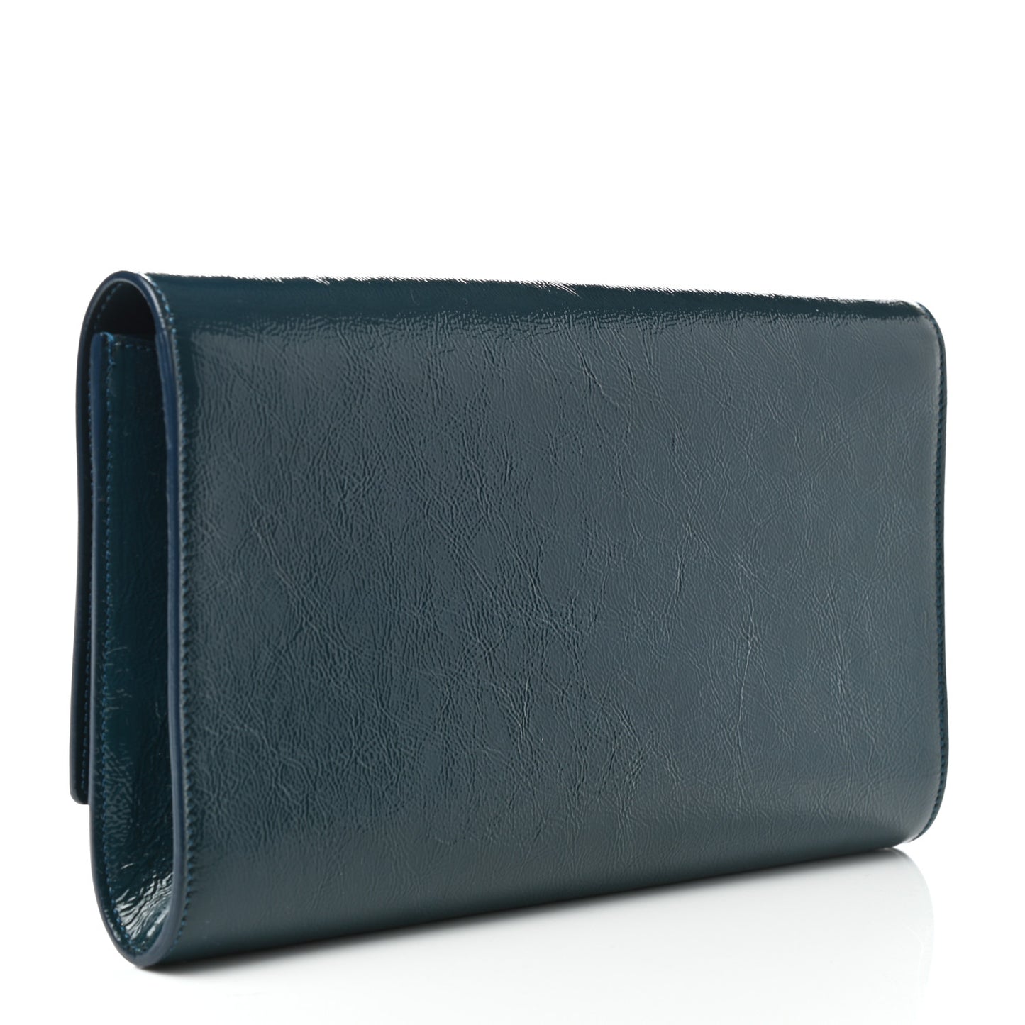 Textured Patent Monogram Large Belle De Jour Clutch Green