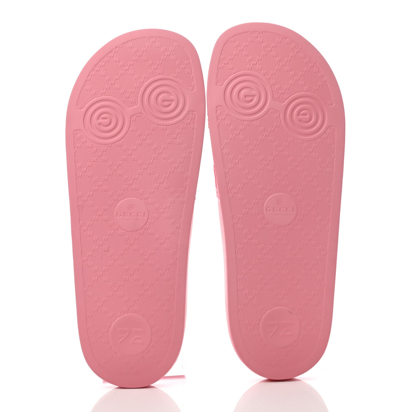 Rubber GG Monogram Perforated Womens Slide Sandals 40 Rose Box