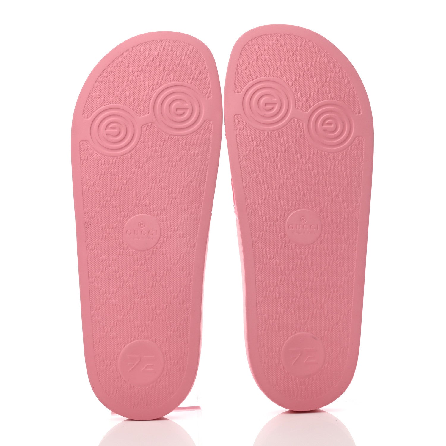 Gucci Rubber GG Monogram Perforated Womens Slide Sandals 40 Rose Box 5 of 7