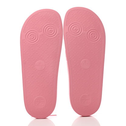 Gucci Rubber GG Monogram Perforated Womens Slide Sandals 40 Rose Box 5 of 7