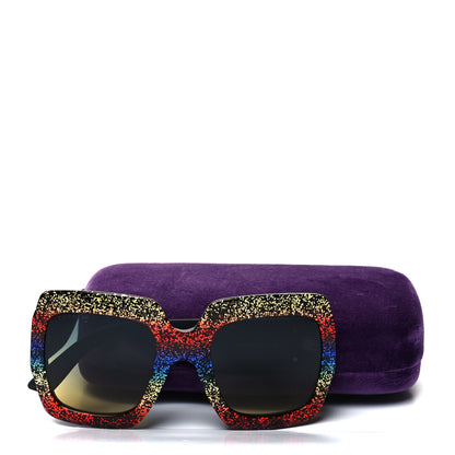 Gucci Square Frame GG0102S Sunglasses Glitter Gold Multi 7 of 7