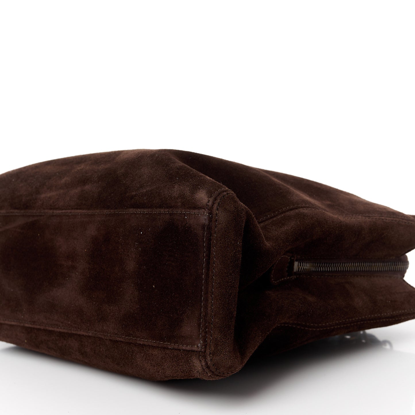 Suede Shopping Chain Tote Brown