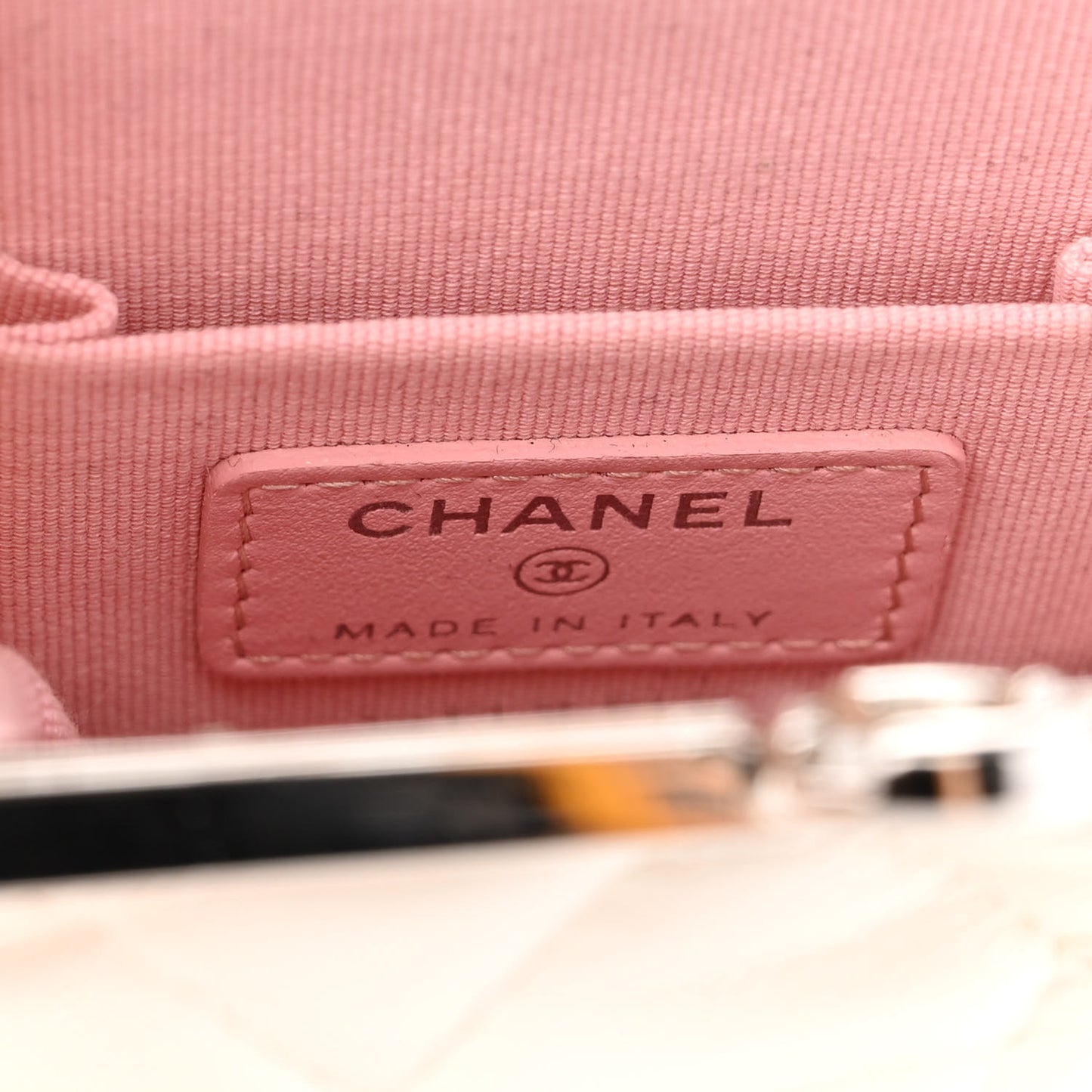 Lambskin Quilted CC Evening Clutch With Chain White