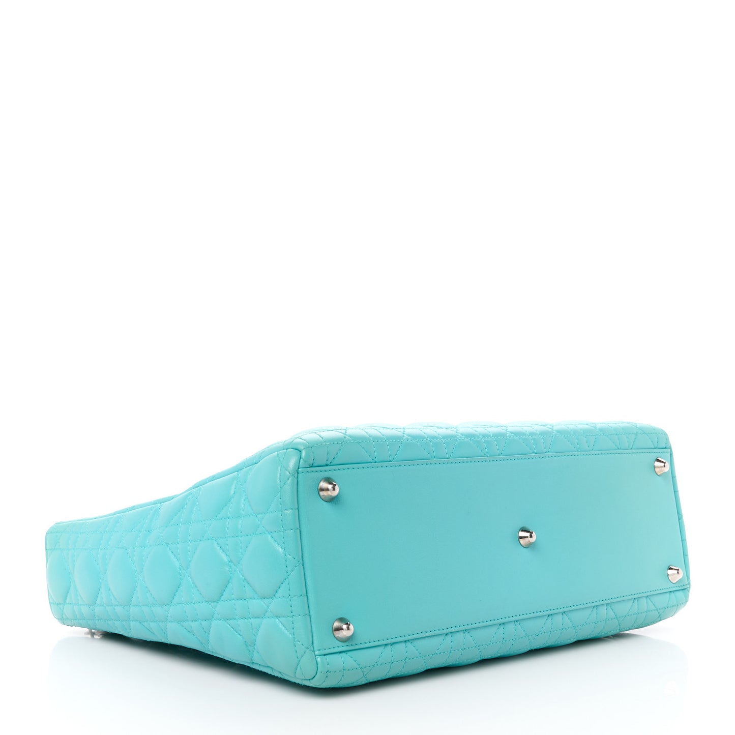 Lambskin Cannage Large Lady Dior Turquoise