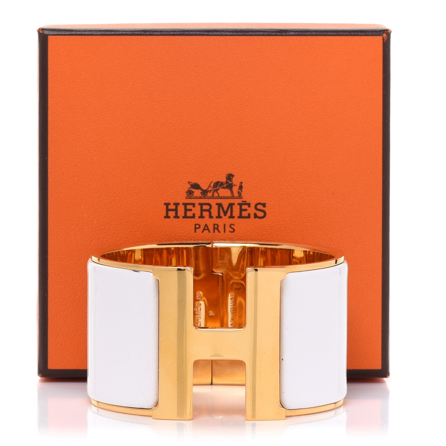Hermes Enamel Extra Wide Clic Clac H Bracelet PM White 6 of 6
