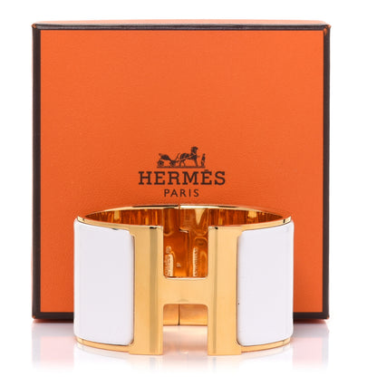 Hermes Enamel Extra Wide Clic Clac H Bracelet PM White 6 of 6