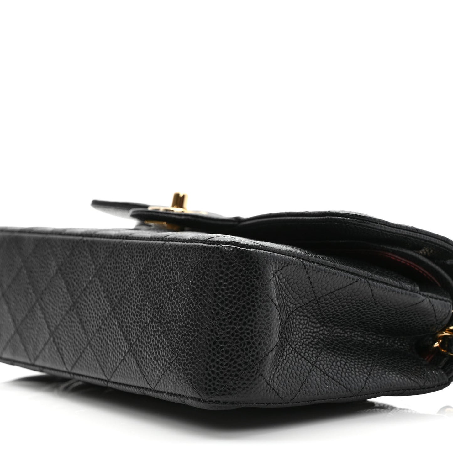 Caviar Quilted Small Double Flap Black