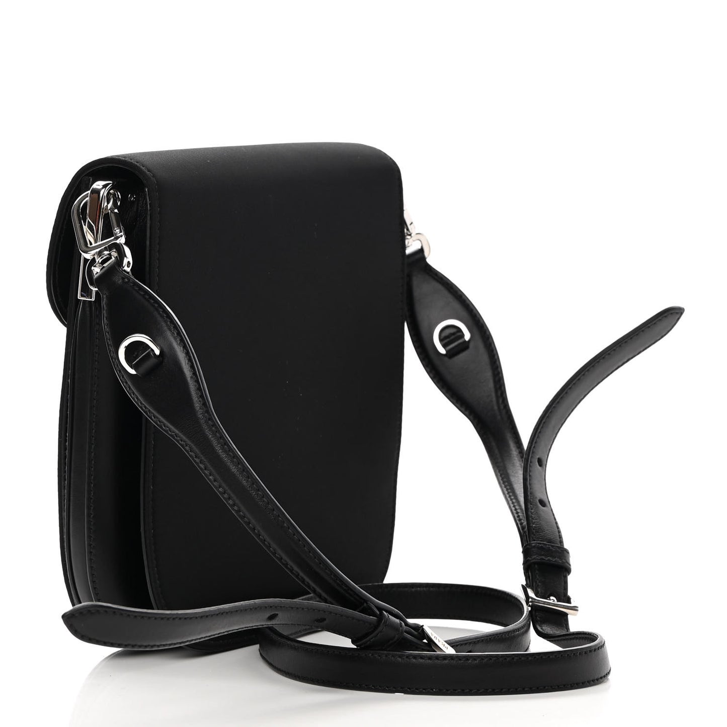 Tessuto Nylon Vitello Crossbody Bag Black