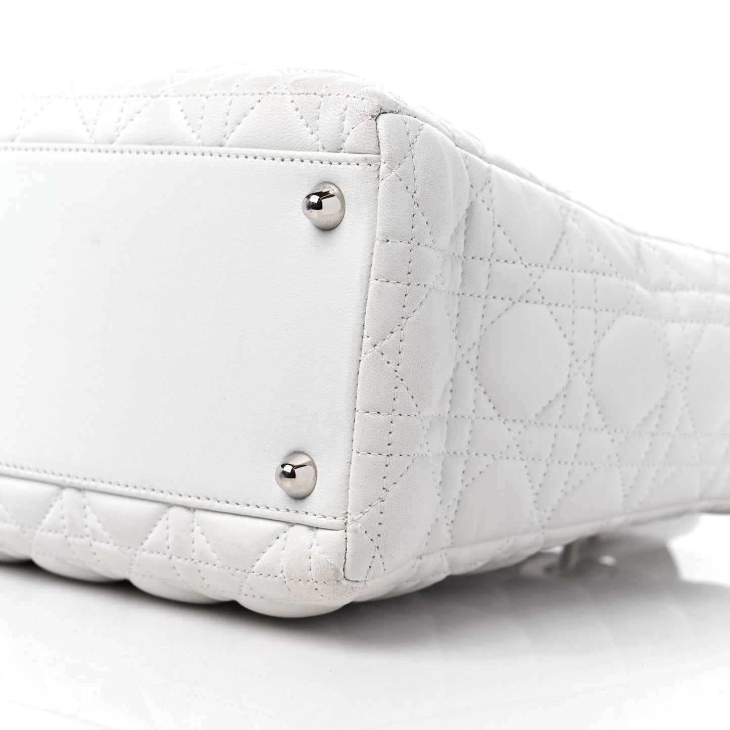 Lambskin Cannage Large Lady Dior White