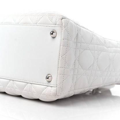 Christian Dior Lambskin Cannage Large Lady Dior White 9 of 12