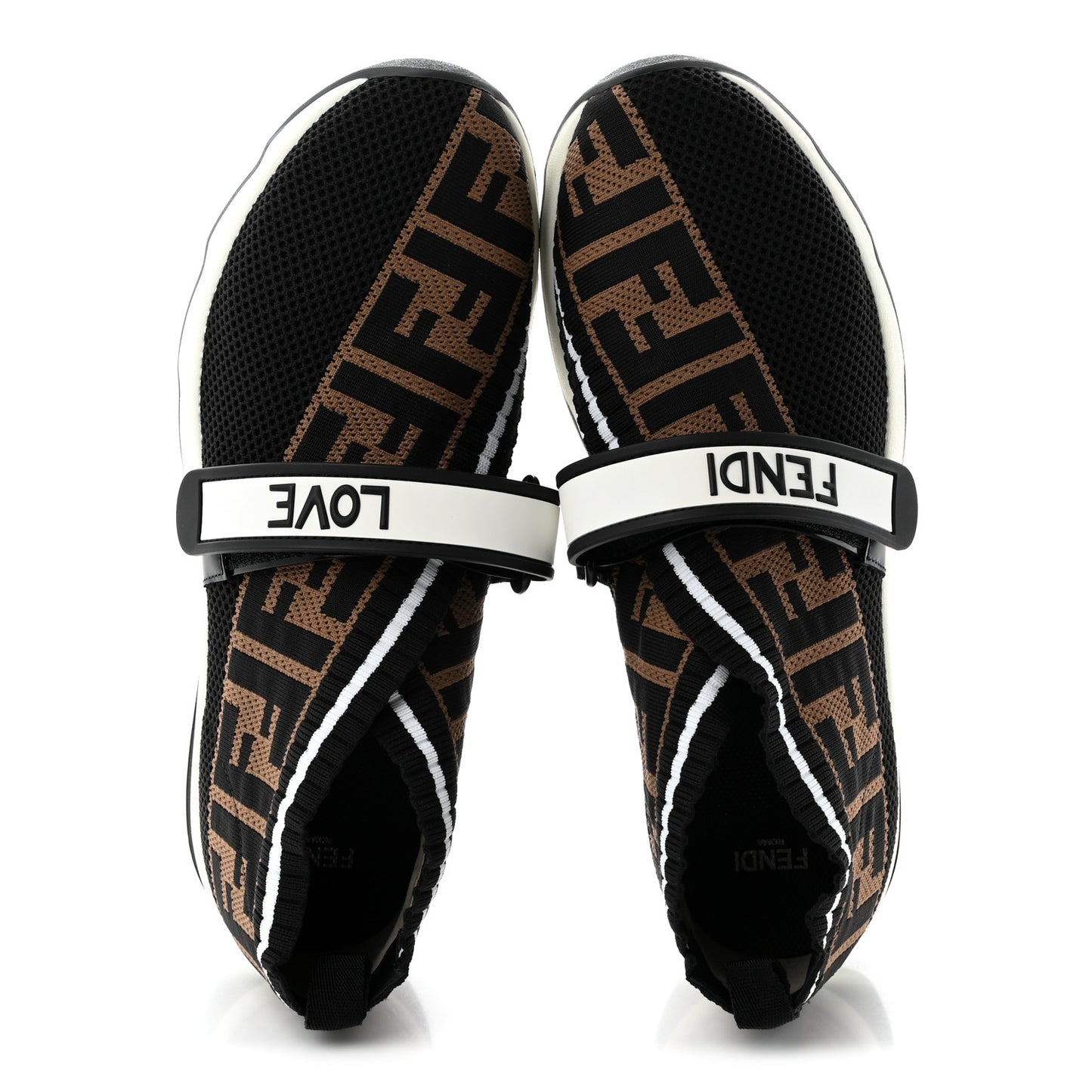 Stretch Yarn FF Stiff Band Rockoko Sneakers 39 Black White Tobacco