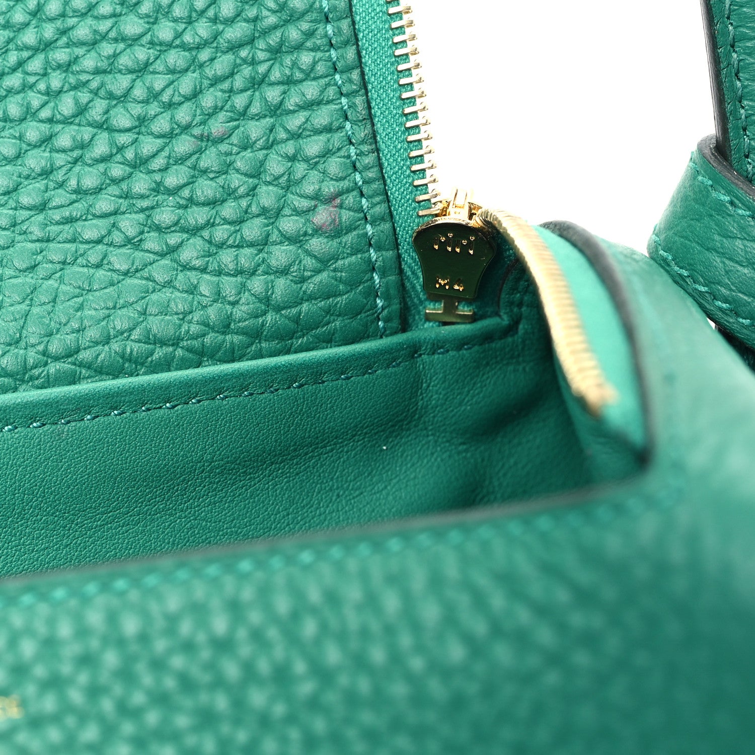 Hermes Taurillon Clemence Mini Lindy 20 Vert Vertigo 11 of 12