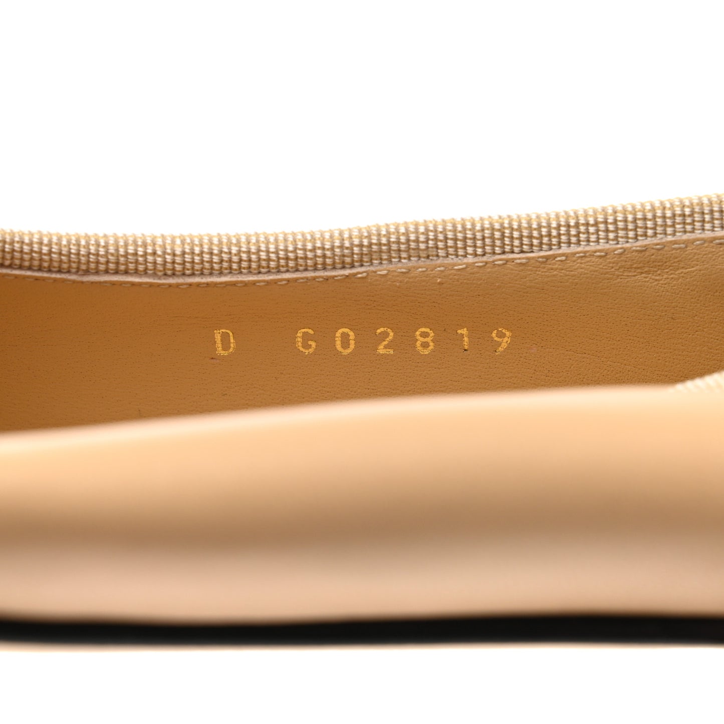 Lambskin Cap Toe CC Ballerina Flats 37.5 Beige Black
