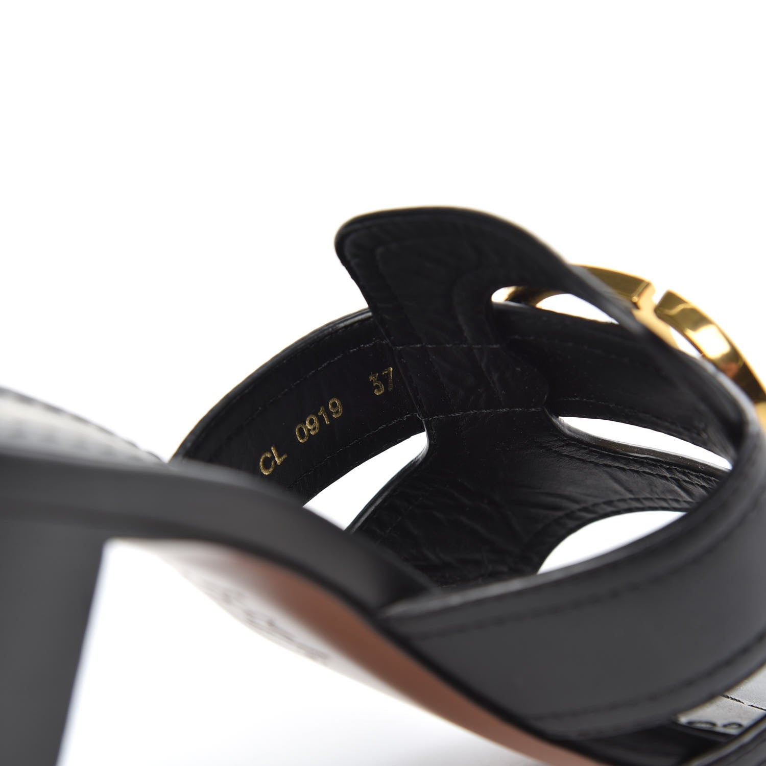 Christian Dior Calfskin 30 Montaigne Mid-Heel Slide Sandals 37 Black 8 of 8
