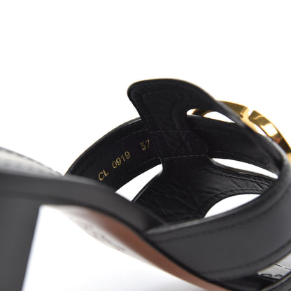 Christian Dior Calfskin 30 Montaigne Mid-Heel Slide Sandals 37 Black 8 of 8