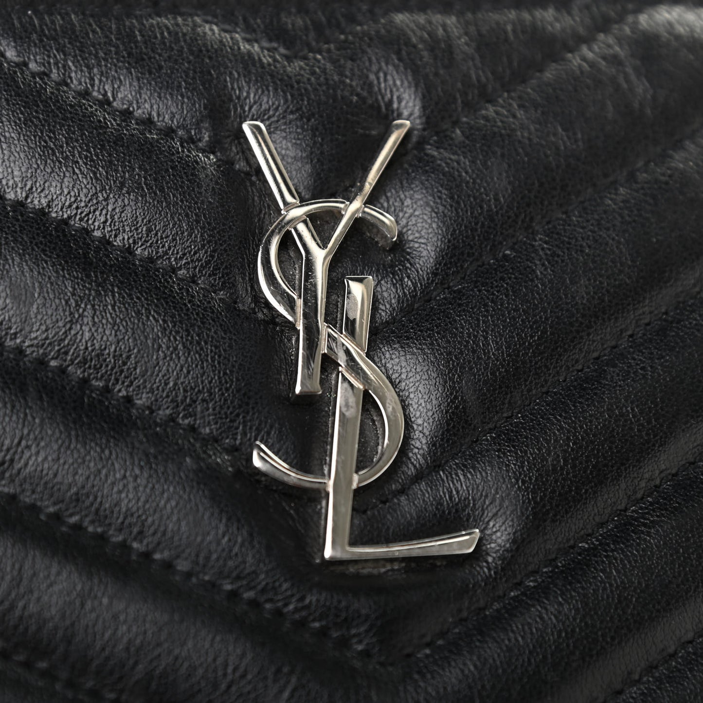 Calfskin Matelasse Chevron Monogram A5 Wristlet Black