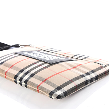 Burberry Nylon Vintage Check Logo Print Portrait Pouch Archive Beige 7 of 10