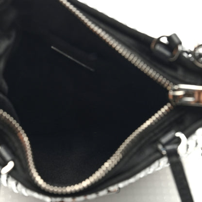 Prada Satin Crystal Metal Triangle Logo Chain Crossbody Handbag Cristal 5 of 8