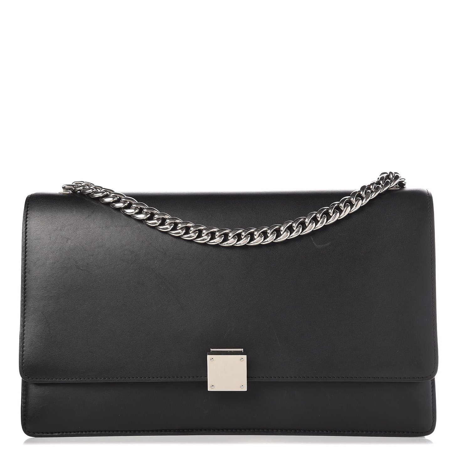 Smooth Calfskin Medium Case Chain Flap Black
