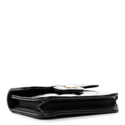 Chanel Lambskin Quilted Top Handle Flap Coin Purse With Chain Black 4 of 11