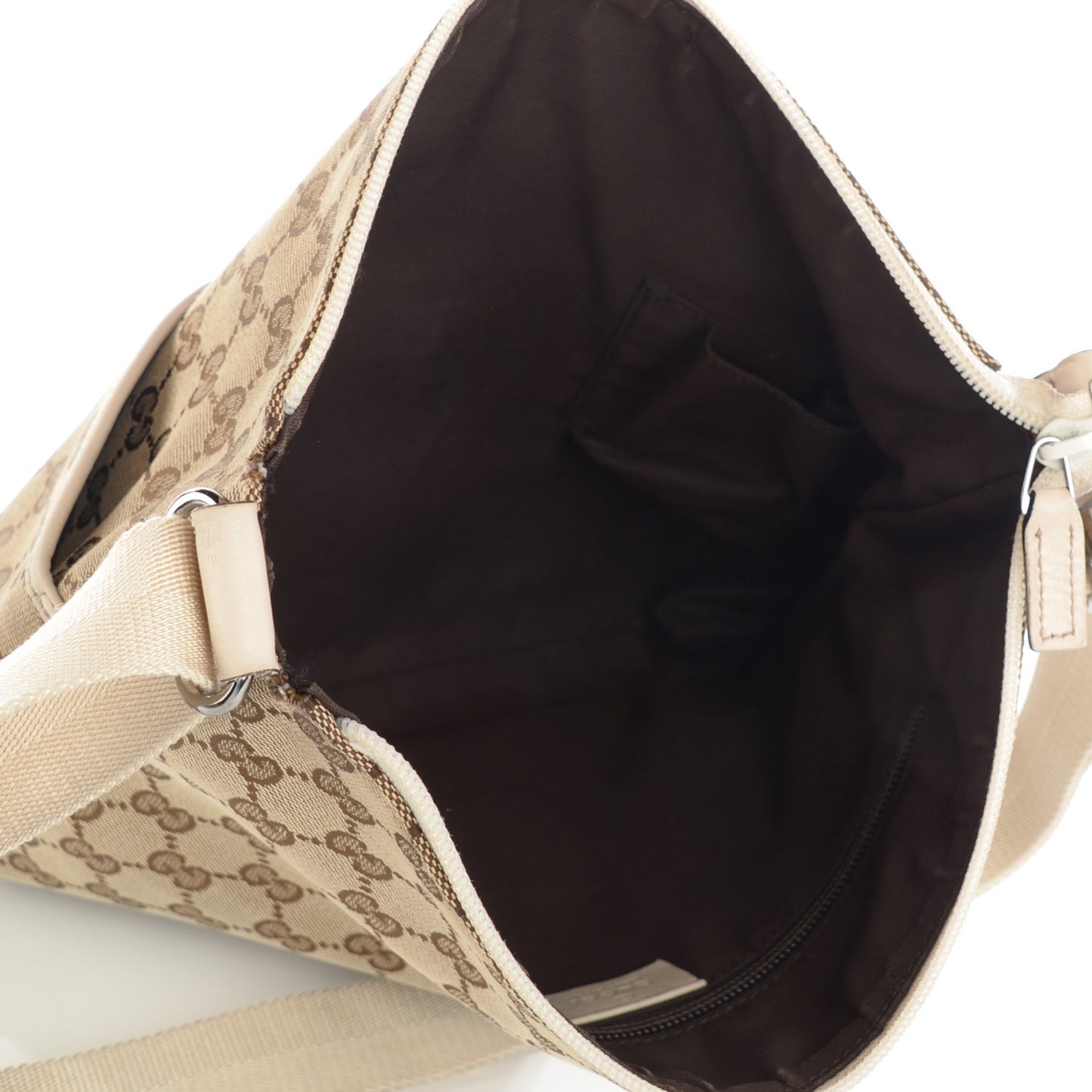 Monogram Calfskin Perforated Medium Flat Messenger Bag Off White