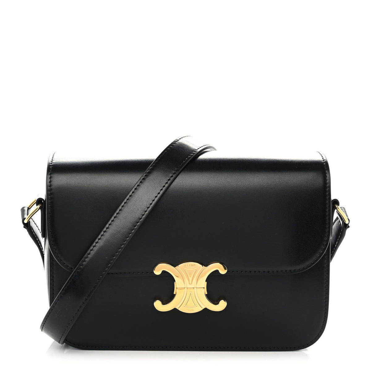 Shiny Calfskin Medium Triomphe Black