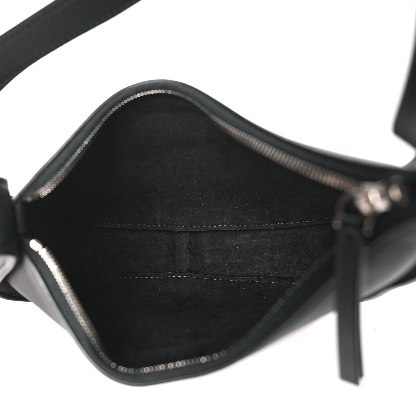 Smooth Calfskin Half Moon Shoulder Bag Black