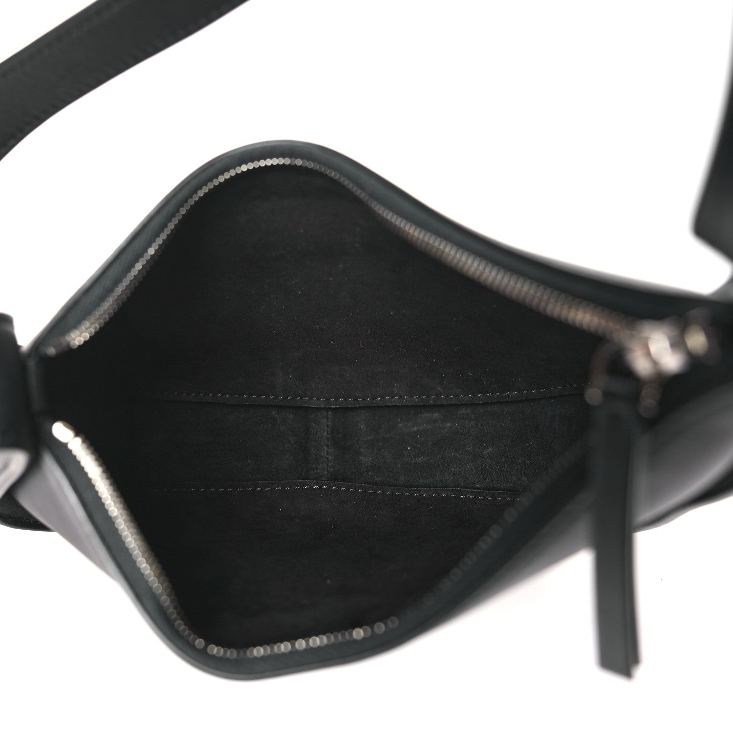 The Row Smooth Calfskin Half Moon Shoulder Bag Black 5 of 9