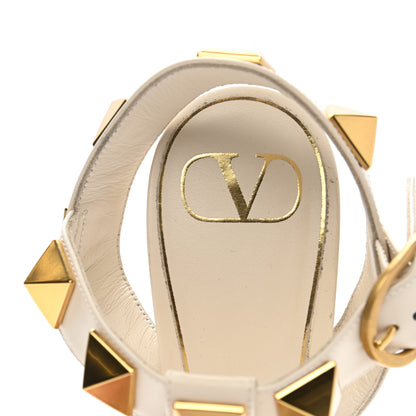 Valentino Garavani Calfskin Roman Stud T-Strap 90mm Sandals 40 Light Ivory 7 of 11