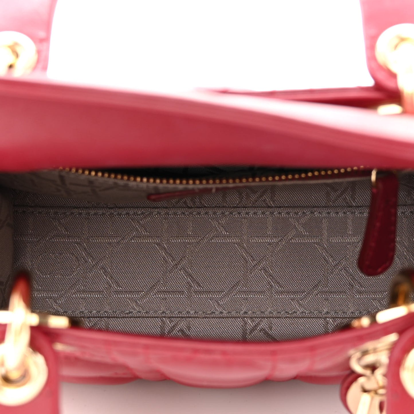 Lambskin Cannage Mini Lady Dior Burgundy
