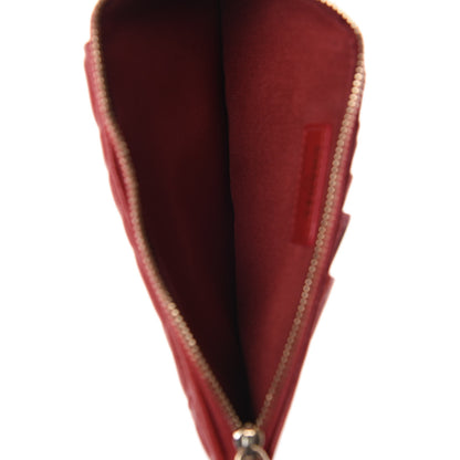 Chanel Caviar Camellia Embossed Classic Flat Wallet Pouch Red 5 of 7