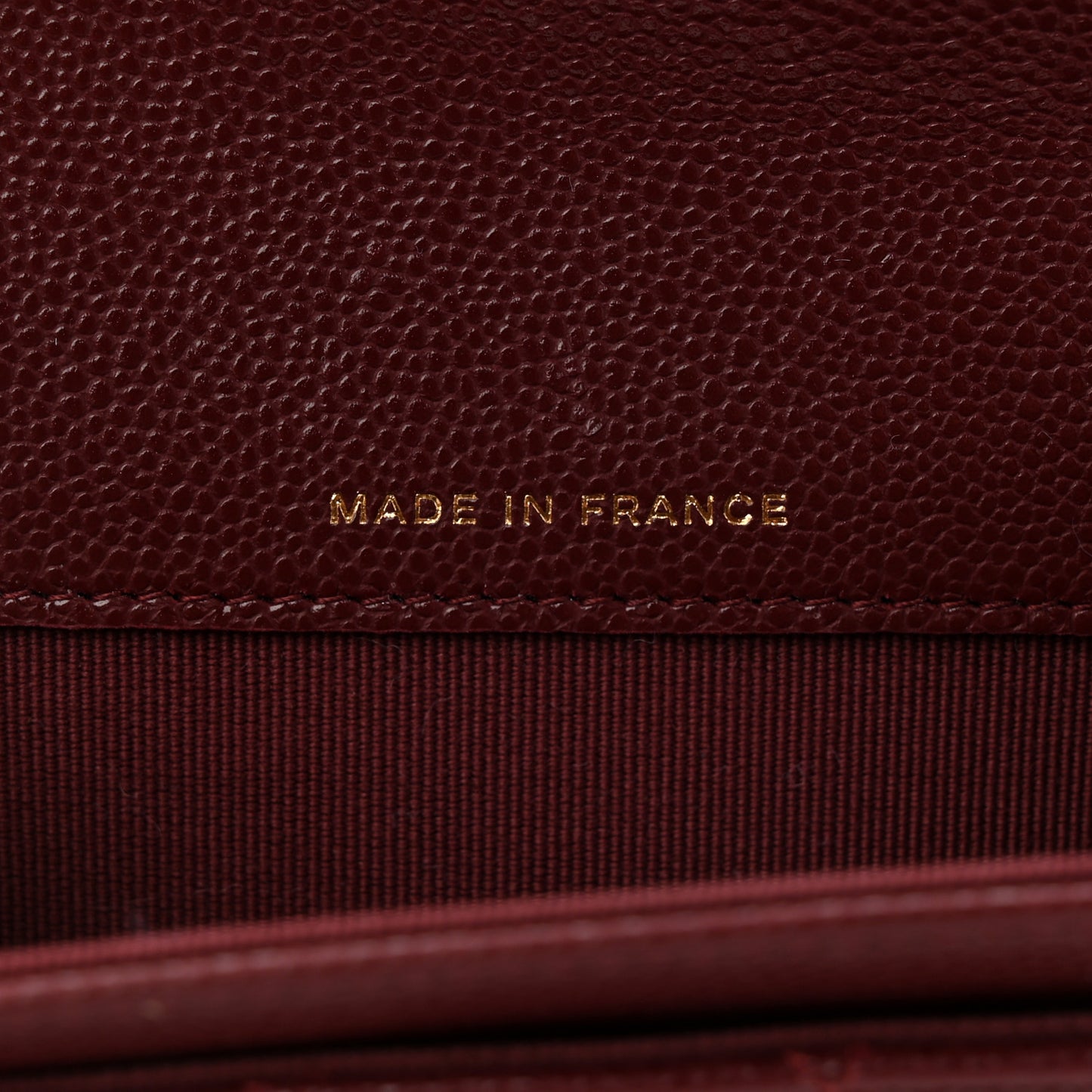Caviar Quilted Flap Card Holder Wallet Burgundy
