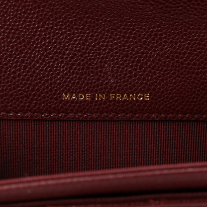 Chanel Caviar Quilted Flap Card Holder Wallet Burgundy 7 of 9